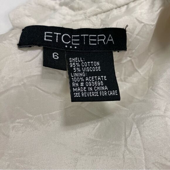 ETCETERA White Pleated Collared Dress Size 6 - Picture 4 of 8